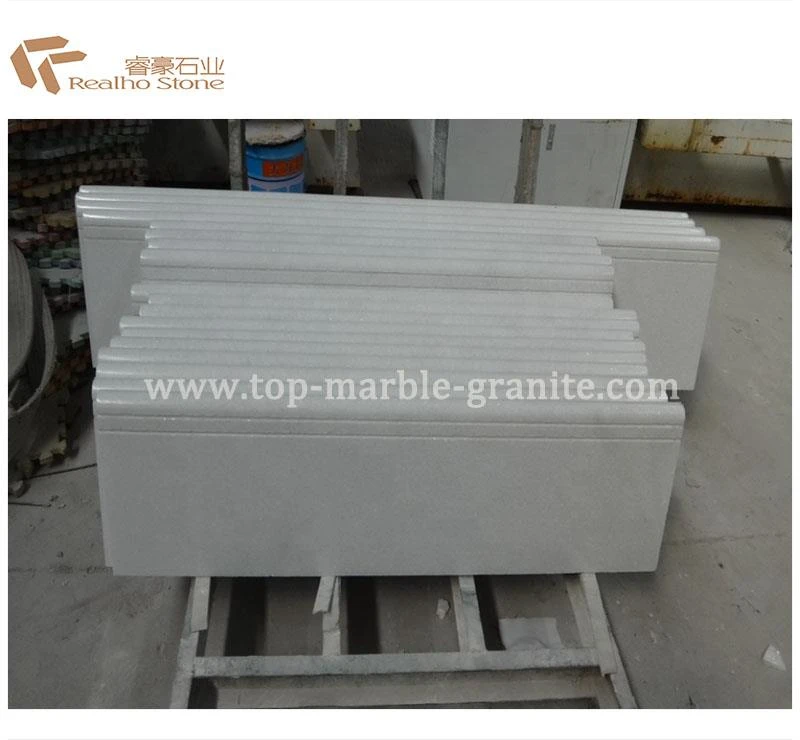 Стъпка от бял мрамор с фронтална пълна буноза White marble step with frontal full bullnose