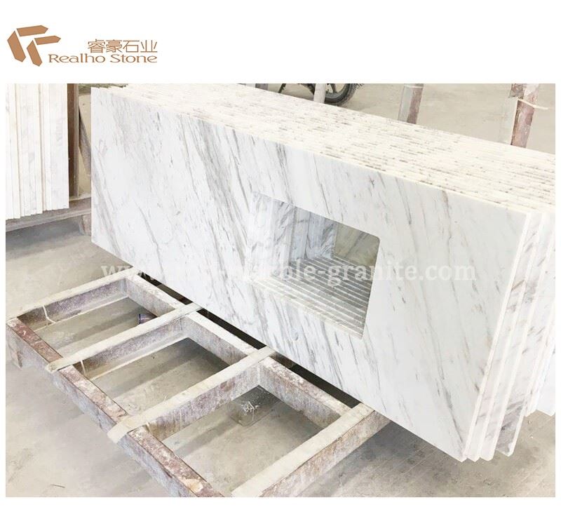 Volakas White Marble Kitchen Countertop