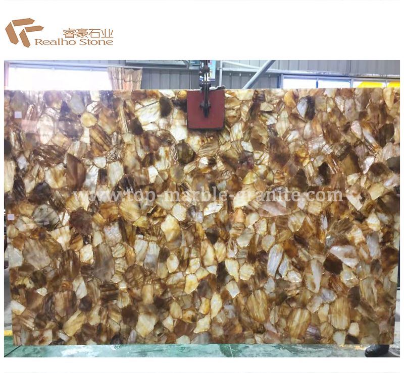 yellow agate slab