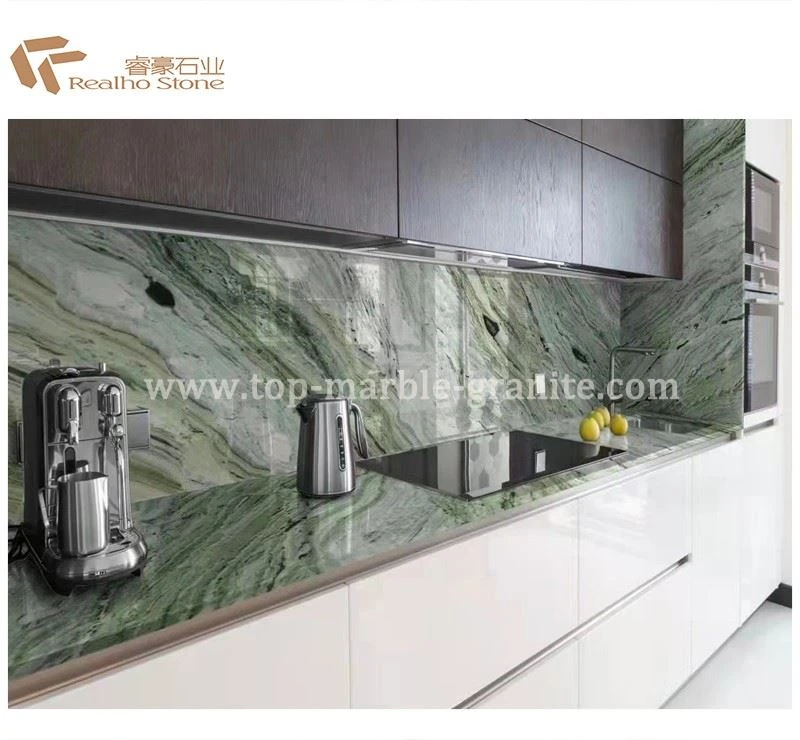 green marble kitchen countertops