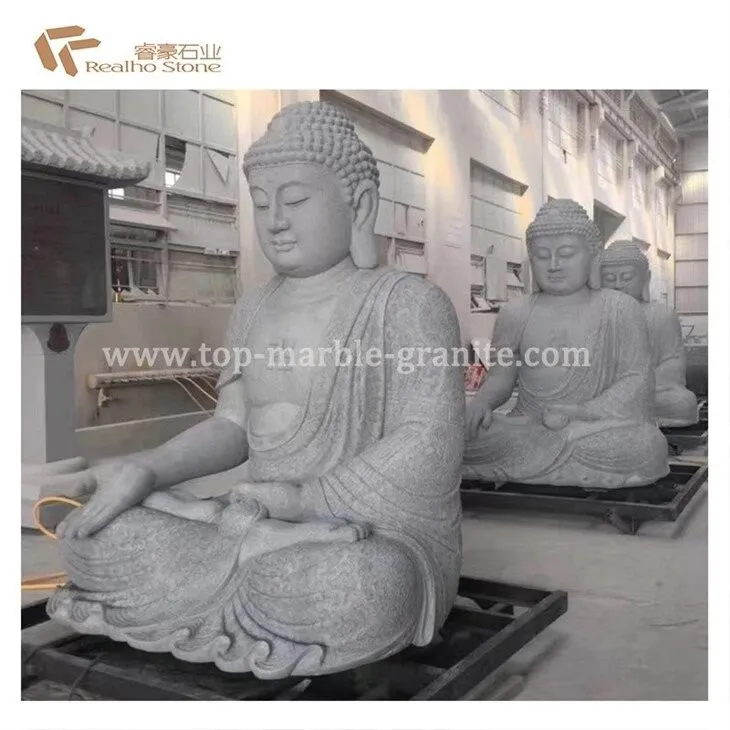 Hand - Carved Buddha Statue Of Natural Stone