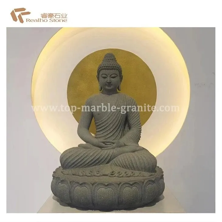 Hand - Carved Buddha Statue Of Natural Stone
