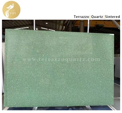Многоцветен здравен материал Неорганична зелена плоча Terrazzo