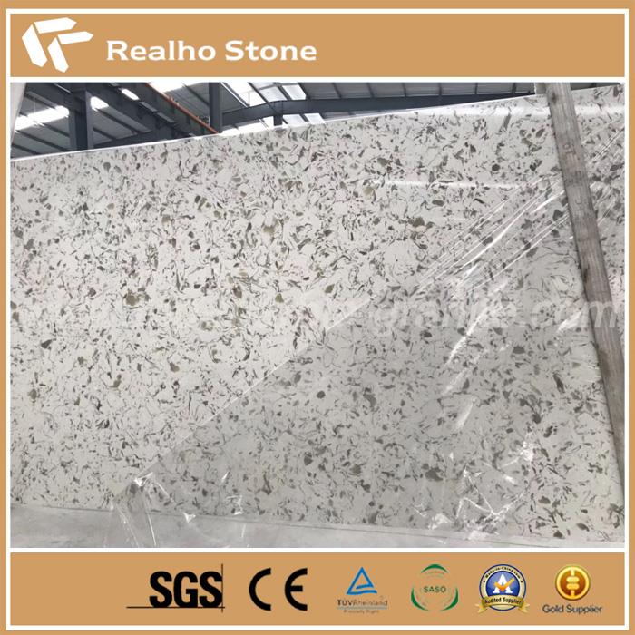 Marble Veins Artificial Oysters Quartz Slab RH5-11608