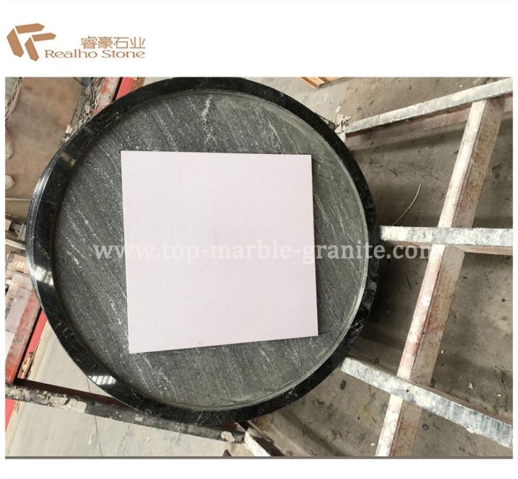 Round Shape Angtha Black Granite Table Tops