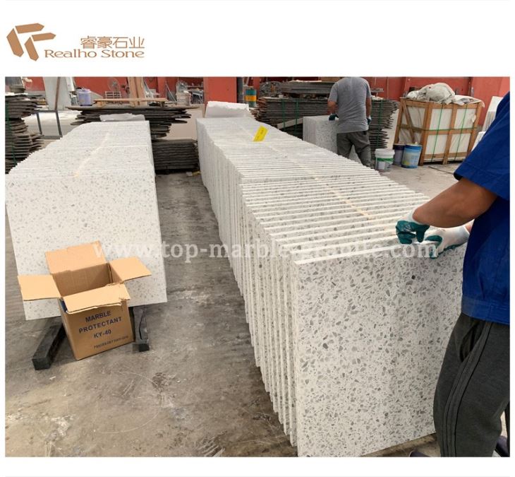 White Terrazzo Cement Floor Tiles for Projects