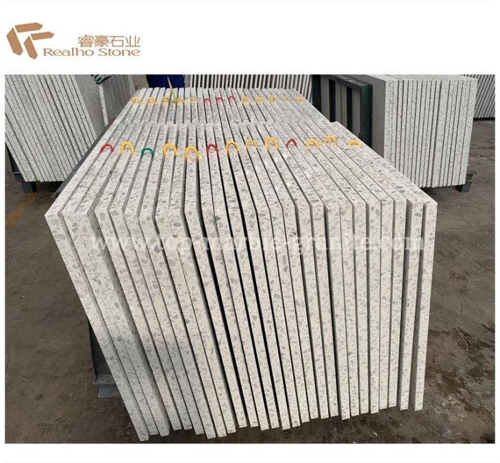 White Terrazzo Cement  Stair Tiles
