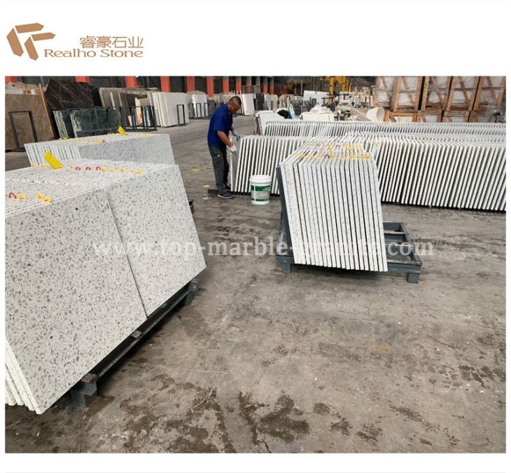 White Terrazzo Cement Floor Tiles