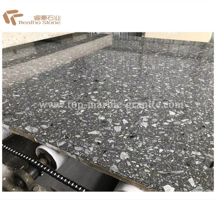 Grey Big Chips Terrazzo Slabs Table