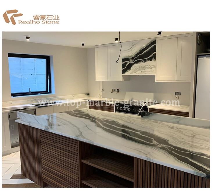 White and Black Marble Countertop