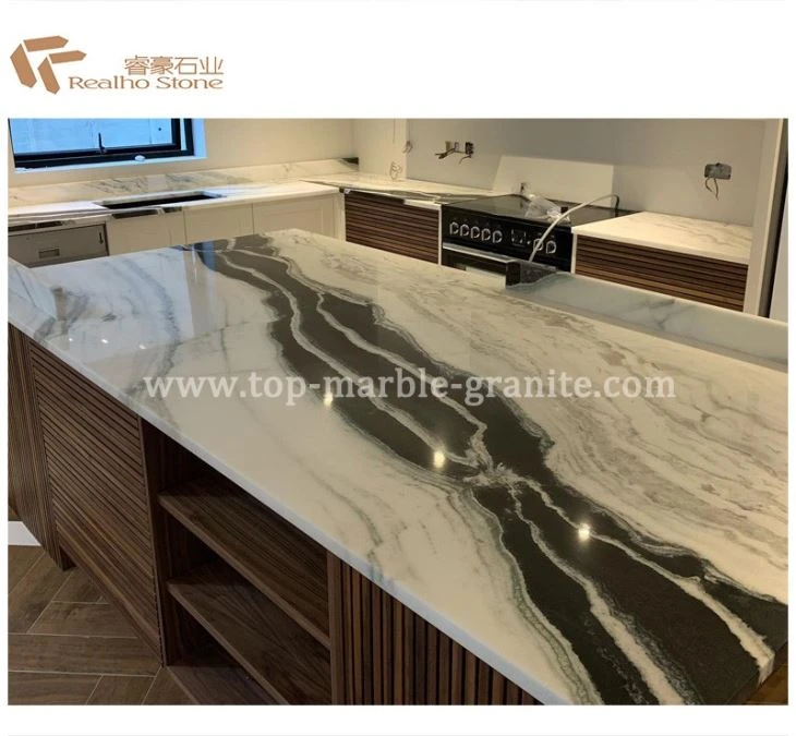 white marble kitchen countertops