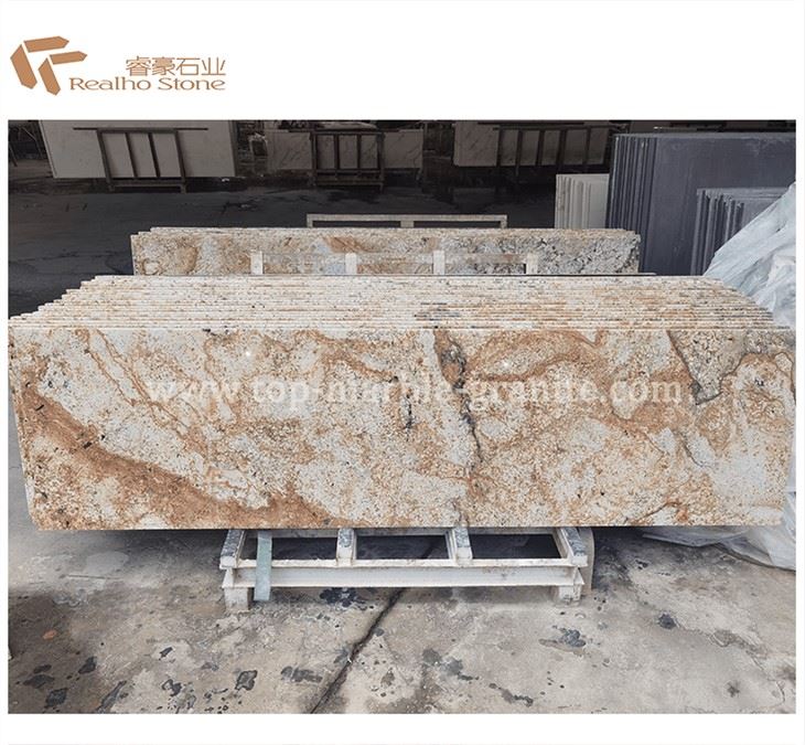 Snow Gold Flower Granite Slab Polished