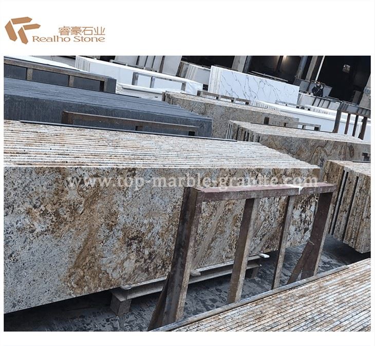 Snow Gold Flower Granite Slab Polished