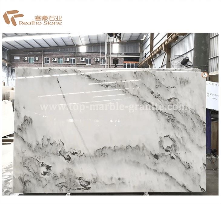 Landscape White Marble Slab China Natural Painting Stone